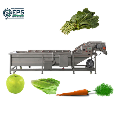 1500kg/H χωρητικότητα Προσαρμοσμένη μηχανή πλύσης φρούτων και λαχανικών με φυσαλίδες από ανοξείδωτο χάλυβα