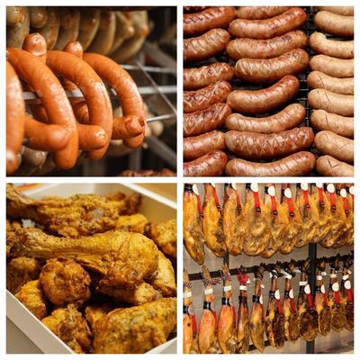 Κατανάλωση καπνιστή για την επεξεργασία κρέατος σε μεγάλη κλίμακα σε βιομηχανικά περιβάλλοντα καπνίσματος