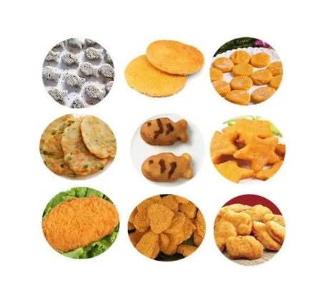 380V γραμμή παραγωγής κοτόπουλου / ψαριού Nugget για θερμική επεξεργασία από επαγγελματία